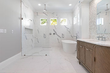 Master bathroom with walk-in shower